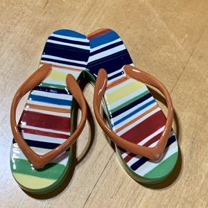 Longaberger Pottery Sunny Day decorative Sandals Napkin weight NEW IN BOX